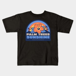 Palm Trees Sunshine Unwind Kids T-Shirt